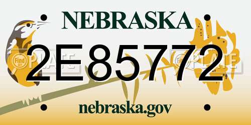 2E85772 Nebraska License Plate