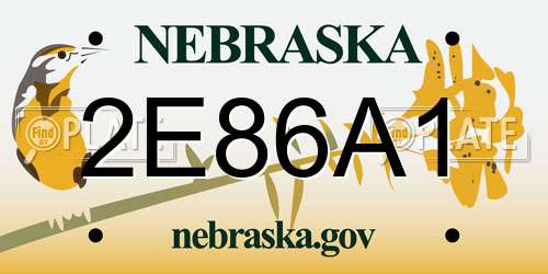 2E86A1 Nebraska License Plate