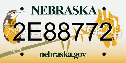 2E88772 Nebraska License Plate