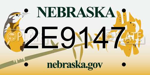 2E9147 Nebraska License Plate