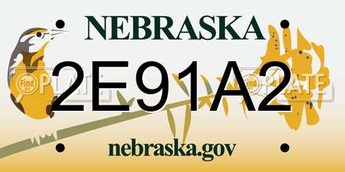 2E91A2 Nebraska License Plate
