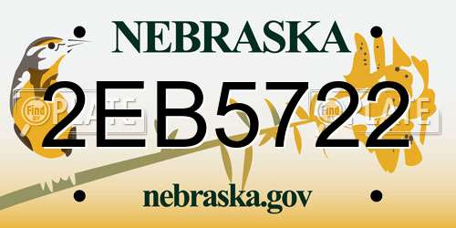 2EB5722 Nebraska License Plate