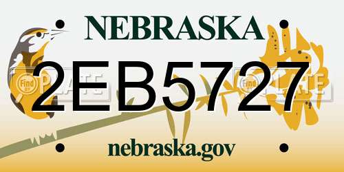 2EB5727 Nebraska License Plate
