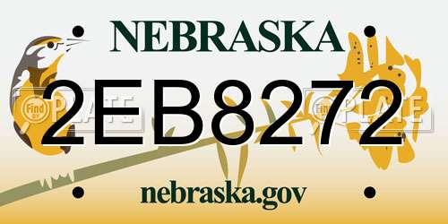 2EB8272 Nebraska License Plate