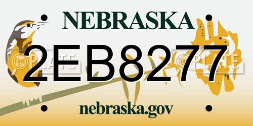 2EB8277 Nebraska License Plate