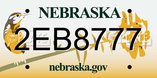 2EB8777 Nebraska License Plate