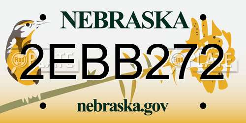 2EBB272 Nebraska License Plate