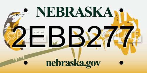 2EBB277 Nebraska License Plate