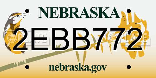 2EBB772 Nebraska License Plate