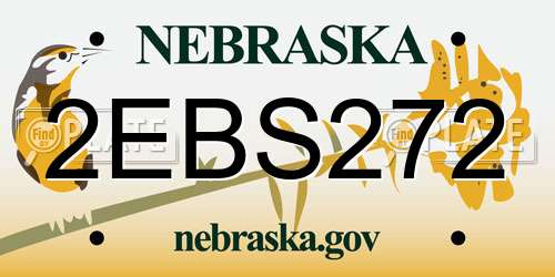 2EBS272 Nebraska License Plate
