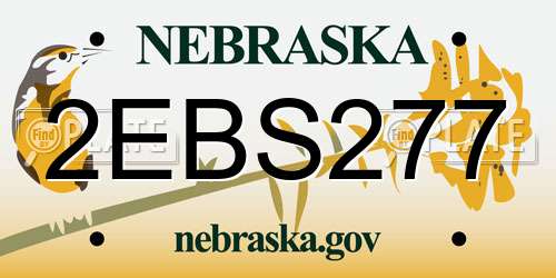 2EBS277 Nebraska License Plate