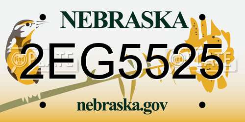 2EG5525 Nebraska License Plate