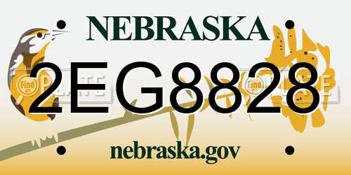 2EG8828 Nebraska License Plate
