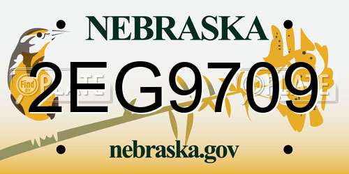 2EG9709 Nebraska License Plate