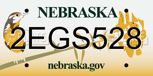 2EGS528 Nebraska License Plate