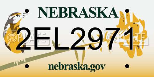2EL2971 Nebraska License Plate