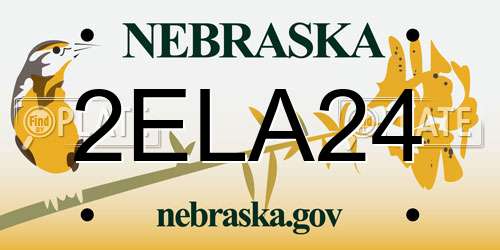 2ELA24 Nebraska License Plate