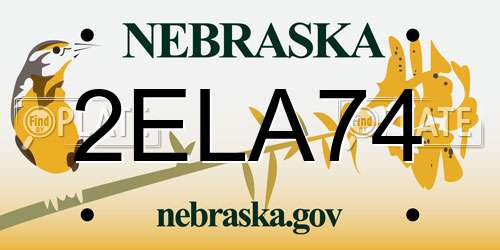 2ELA74 Nebraska License Plate