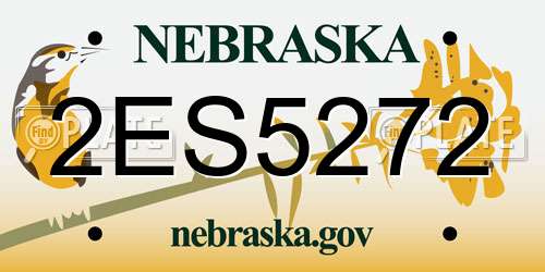 2ES5272 Nebraska License Plate