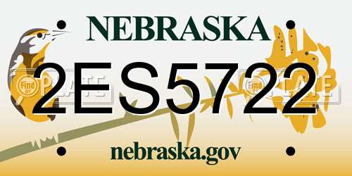 2ES5722 Nebraska License Plate