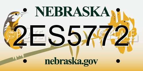 2ES5772 Nebraska License Plate