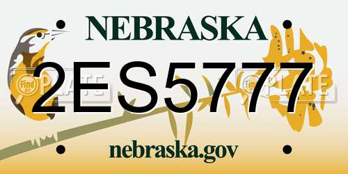 2ES5777 Nebraska License Plate