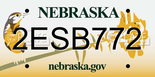 2ESB772 Nebraska License Plate