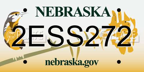 2ESS272 Nebraska License Plate