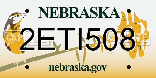 2ETI508 Nebraska License Plate