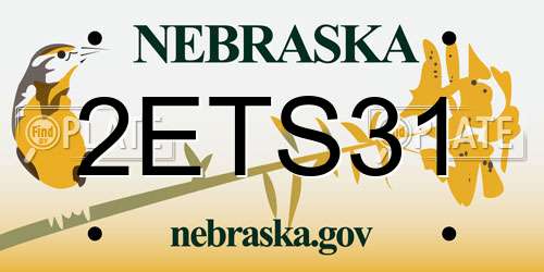 2ETS31 Nebraska License Plate