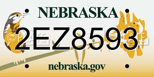 2EZ8593 Nebraska License Plate