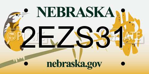 2EZS31 Nebraska License Plate