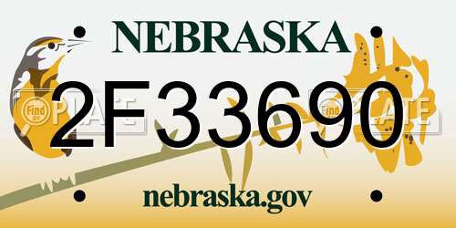 2F33690 Nebraska License Plate