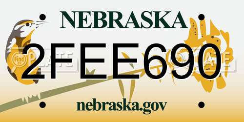 2FEE690 Nebraska License Plate