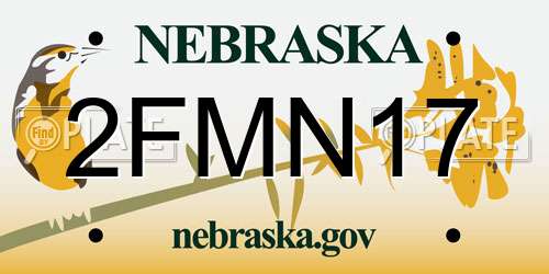 2FMN17 Nebraska License Plate