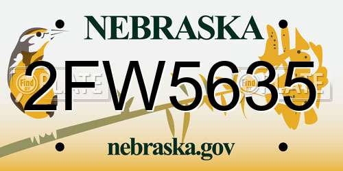 2FW5635 Nebraska License Plate