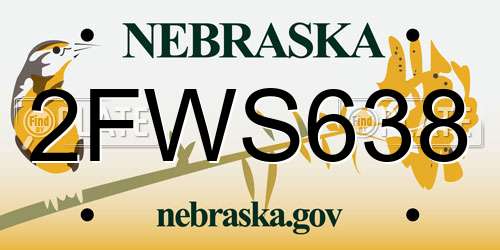 2FWS638 Nebraska License Plate