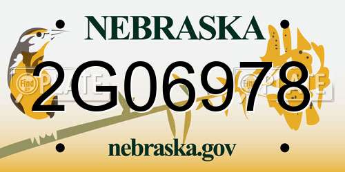 2G06978 Nebraska License Plate