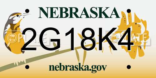 2G18K4 Nebraska License Plate