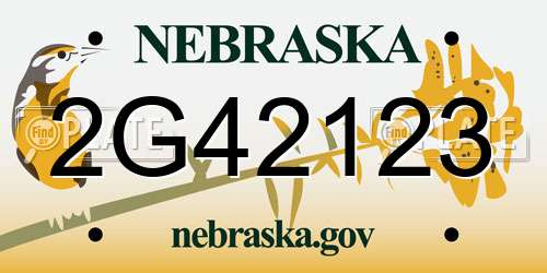 2G42123 Nebraska License Plate