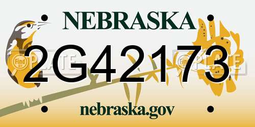 2G42173 Nebraska License Plate
