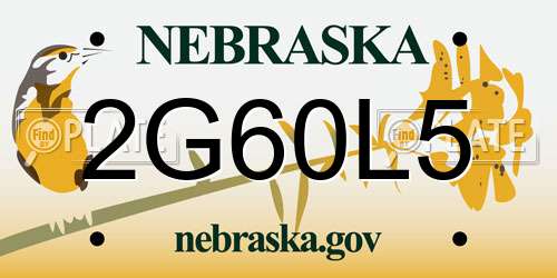 2G60L5 Nebraska License Plate