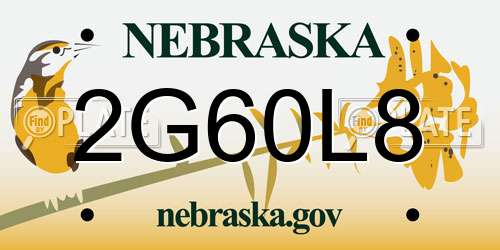 2G60L8 Nebraska License Plate