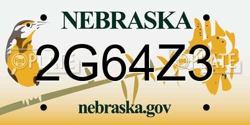 2G64Z3 Nebraska License Plate