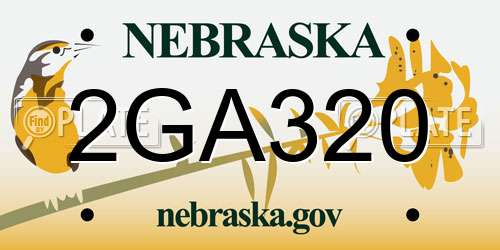 2GA320 Nebraska License Plate