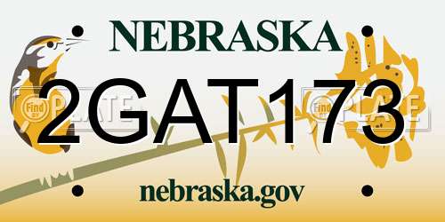 2GAT173 Nebraska License Plate