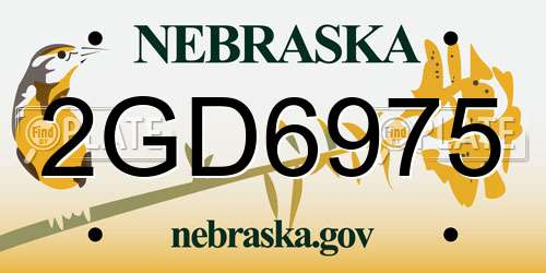2GD6975 Nebraska License Plate