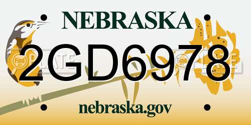 2GD6978 Nebraska License Plate