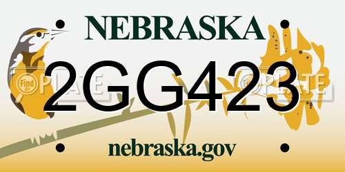 2GG423 Nebraska License Plate