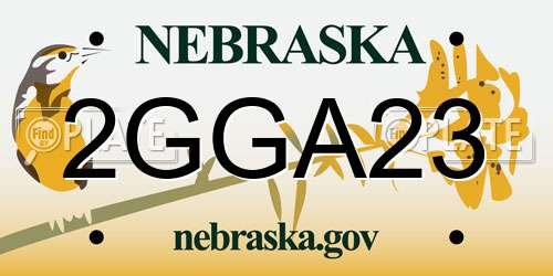 2GGA23 Nebraska License Plate